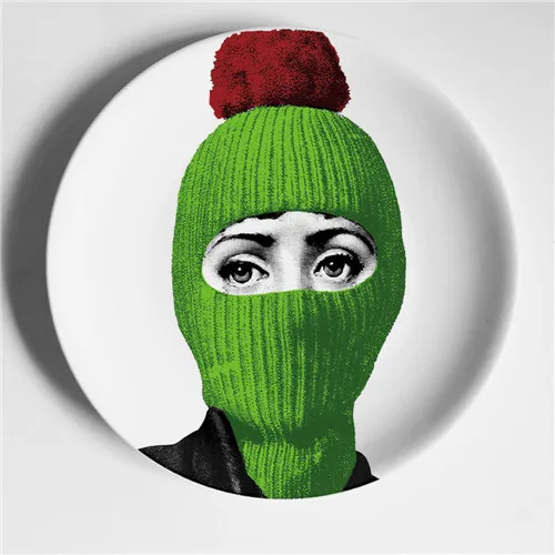 Художественное ремесло Fornasetti Тарелка настенная роспись блюдо керамическое художественное ремесло домашнее украшение креативная настенная подвесная декоративная тарелка - Цвет: 26