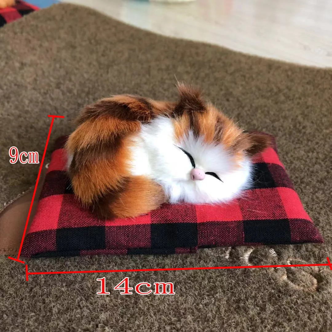 Model Cloth Pad Small Sleeping Cat Pocket of Cute Pet Decompression Toy Office Desk Small Ornaments Fur Toy Accessories Not Call