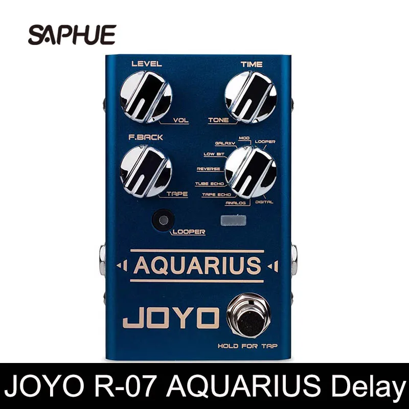 JOYO R 07 AQUARIUS Delay + LOOPER Multi Guitar Effect Pedal Multieffects с 8 цифровыми эффектами задержки|Детали и