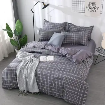 

37Gray 4pcs Girl Boy Kid Bed Cover Set Duvet Cover Adult Child Bed Sheets And Pillowcases Comforter Bedding Set 2TJ-61008