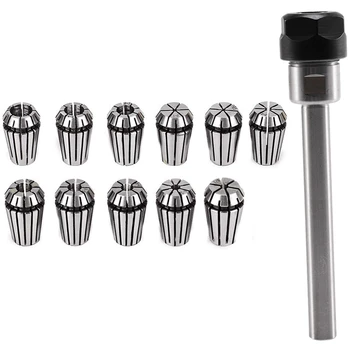 

11PCS ER16 Collet Chuck Set ER16 Spring Collet Chuck 1-10MM & 1Pcs Steel Chuck Holder Silver ER16 Collet Chuck Holder