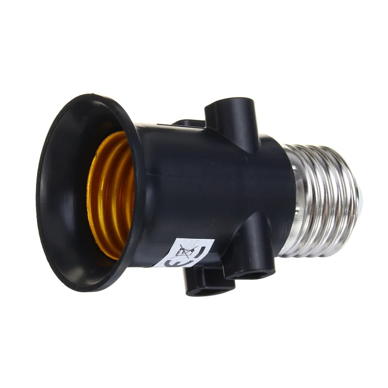 AC100-240V 4A PBT Fireproof E27 Bulb Adapter Lamp Holder Base Socket with EU Plug Support