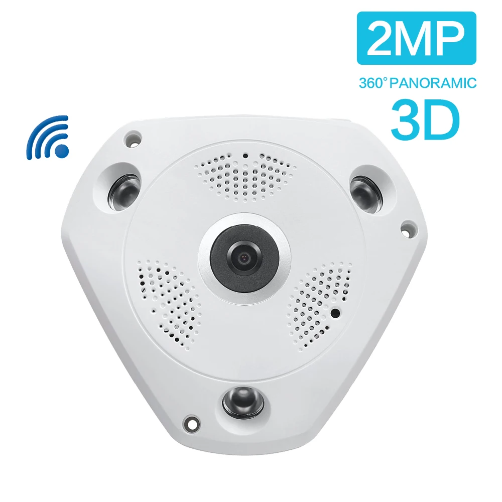 Панорамная ip камера с полным обзором Wi Fi 360 градусов 2 мегапиксельная/3