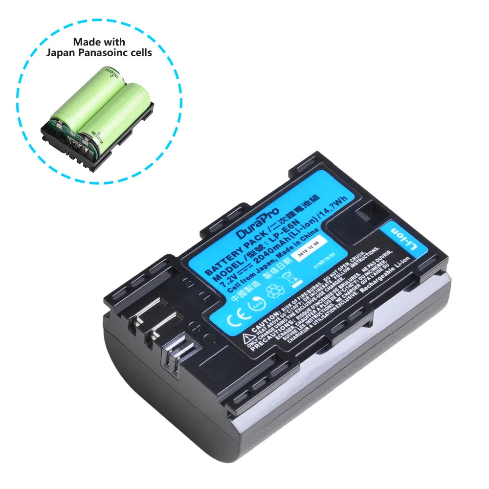 2040mAH 7,2 V LP-E6 LP-E6N Аккумулятор для камеры Сделано с японскими ячейками для Canon EOS 5DS 5D Mark II III 6D 7D 60D 60Da 70D 80D+ зарядное устройство