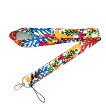 

20pcs Colorful leaves Keychain Lanyards Id Badge Holder ID Card Pass Gym Mobile Phone Badge Holder Key Strap webbings ribbons