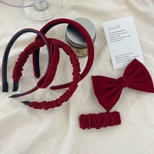 

1Pcs New Wine Red Velvet Hairband Women Wild Go Out Korea Sweet Headband Press Hair Hairband Headband Hair Accessories Hair Clip