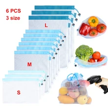 Эко хозяйственная сумка для фруктов и овощей модная сетчатая Складная Сумка-тоут Удобная полиэфирная многоразовая сумка-шоппер