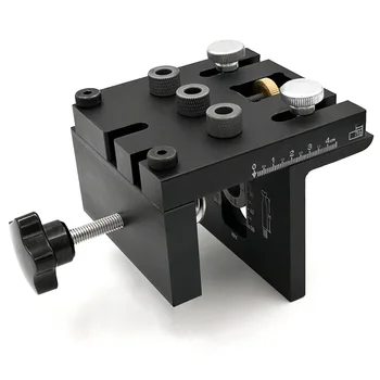 3 in 1 Woodworking Doweling Jig Kit with Positioning Clip Adjustable Drilling Guide Puncher Locator Carpentry Tools woodworking tools miter gauge and box joint jig kit with adjustable flip stop woodworking diy tools jf1171