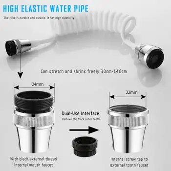 

Bathroom Faucet Extension Extender High Pressure Nozzle Filter Tap Adapter Faucet Extender Long Hose Foaming Shower