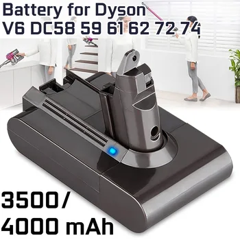 

4000mAh 3500mAh Li-ion Vacuum Cleaner Battery Replacement for Dyson Battery V6 DC58 59 61 62 72 74 Replacement Battery
