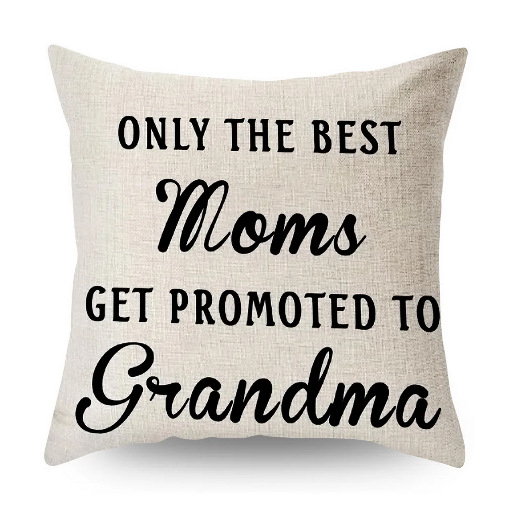 Cushion Pillow Case Cover Linen Square Love Mother 'S Day Theme Birthday Gifts Decorative Home Living Room Office 45x45cm - Цвет: Черный