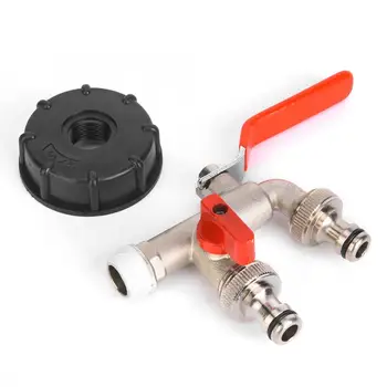 

IBC Tank Adapter S60X6 to 1/2inch Double Outlet Brass Tap Valve Fitting Replacement Parts