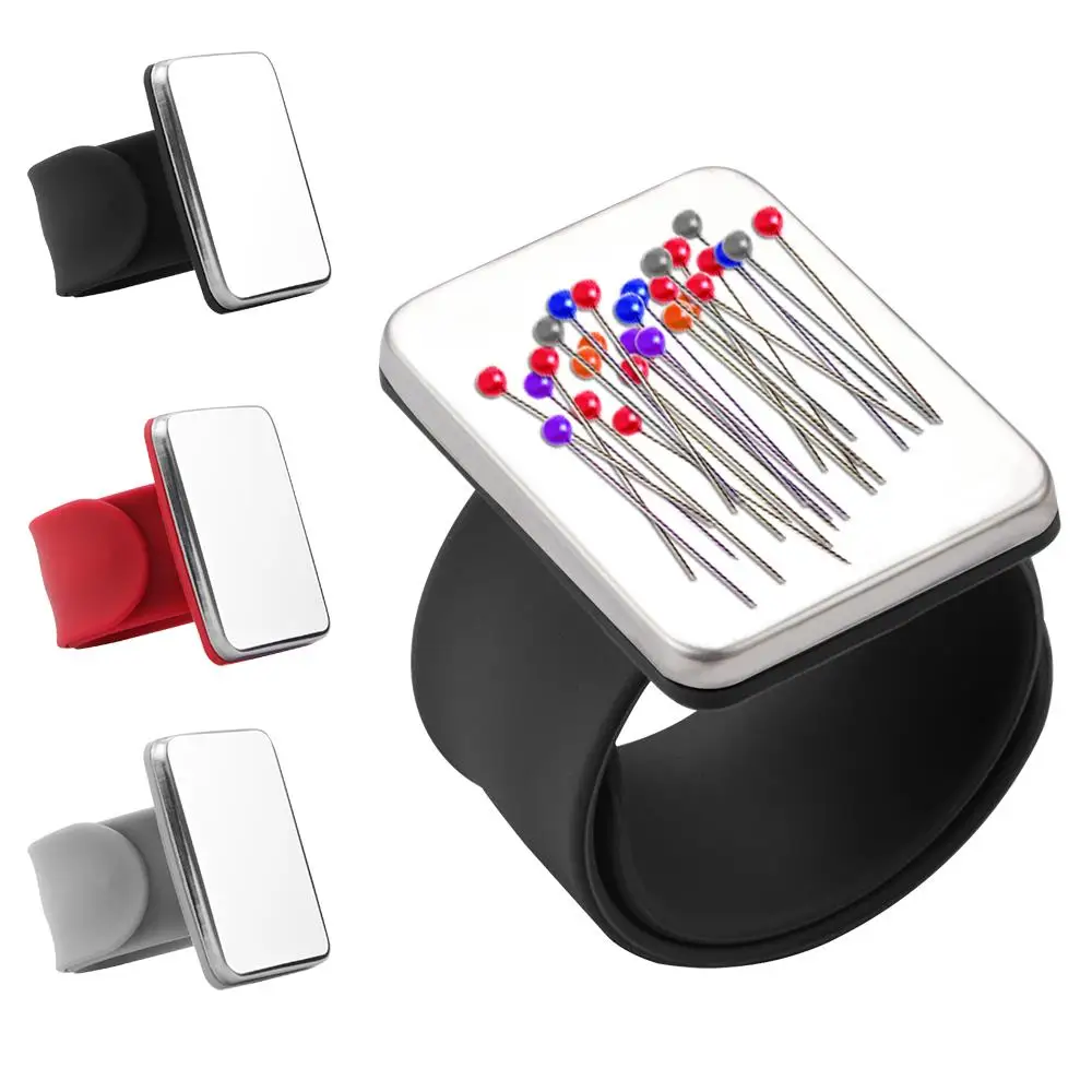 

3 Colors Magnetic Needle Aspirator Silicone Magnet Wristband Magnetic Sewing Pins Pincushion DIY Making Sewing Supplies