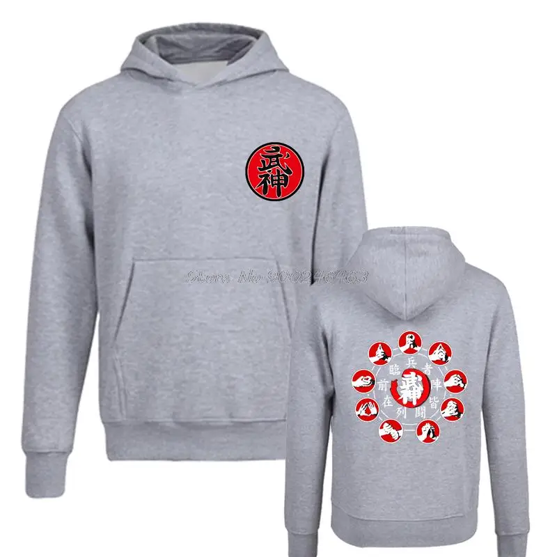 Bujinkan ninjutsu ninja neun hand dichtungen kuji in hoodie doppel seite unisex männer fleece hoodies mit kapuze sweatshirt harajuku – Detail 3