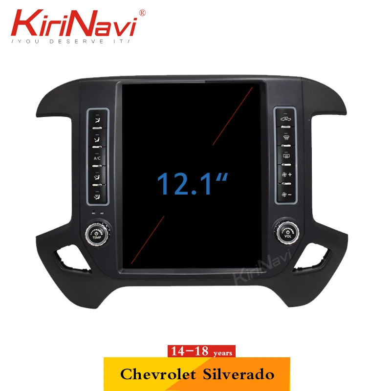 KiriNavi 12,1 ''1 Din Android 8,1 автомобильный Радио gps навигация для Chevrolet Silverado GMC автомобильный Dvd мультимедийный плеер WIFi