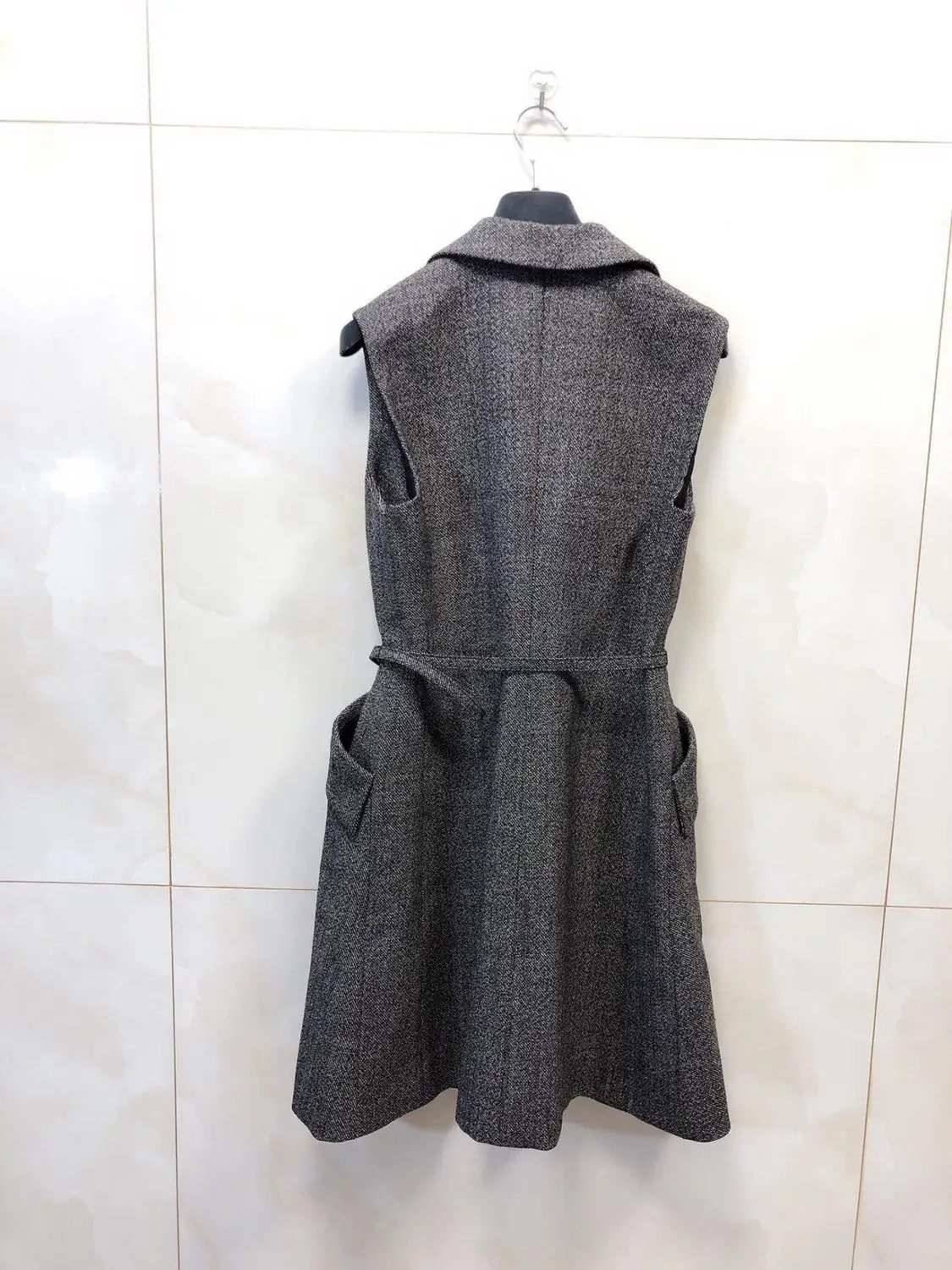 high quality women autumn new wool vest dress female double breated sleeveless dresses ddxgz2 10.17