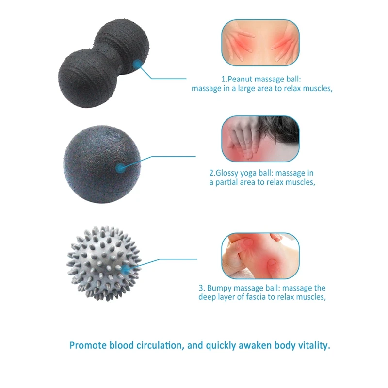 Массажный мяч набор здоровья арахис массажный шарик-шип ручной Фитнес мяч для йоги для миофасцинального расслабления Спортивная тело ролик-массажер