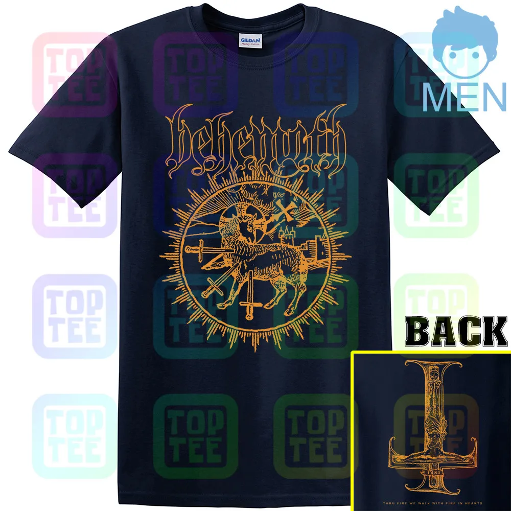 MEN-NAVY BEHEMOTH-Goat перевёрнутый крест футболка S-3XL Официальный Kings Road - Цвет: MEN-NAVY