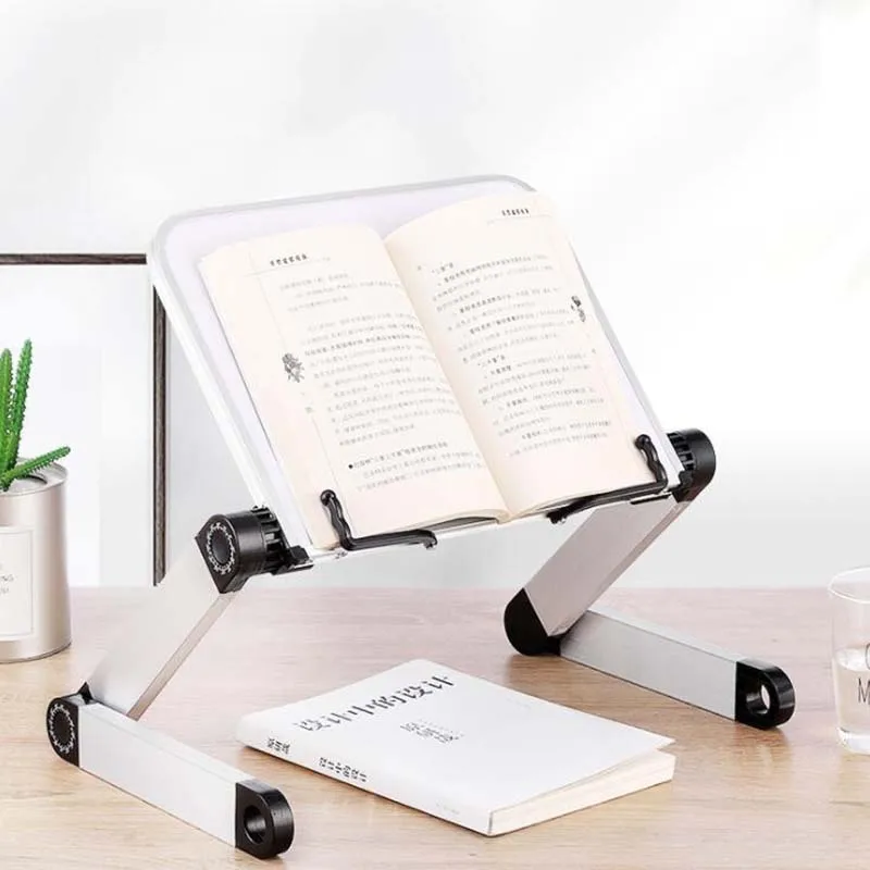 

Creative Aluminium Alloy Metal 360 Degree Adjustable Book Reading Shelf Stand Books Reading Bookshelf Laptop Holder Stationery