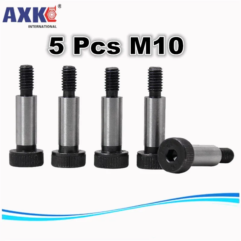 

AXK 5 Pieces M10 12.9 Alloy Steel Hexagon Socket Head Shoulder Screw Plug Screw Shaft Shoulder Limit Bolt