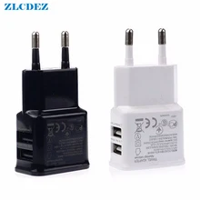 Универсальное настенное зарядное устройство 5V 2A EU US Plug Dual USB для мобильного телефона samsung Xiaomi Mi 8 huawei адаптер быстрой зарядки 50 шт./лот