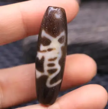 

Unique Pattern Energy Tibetan Old Agate OM Wishing Word 2 Eye dZi Bead Amulet LKbrother Sauces Top Quality Garrantee