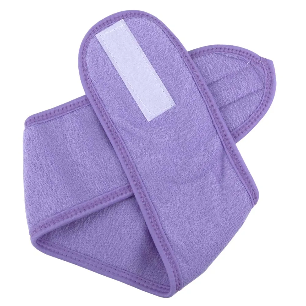 purple Накладные ресницы, спа повязка на голову для лица, повязка на голову из махровой ткани, повязка на голову, растягивающееся полотенце с волшебной лентой, аксессуары для макияжа - Цвет: purple