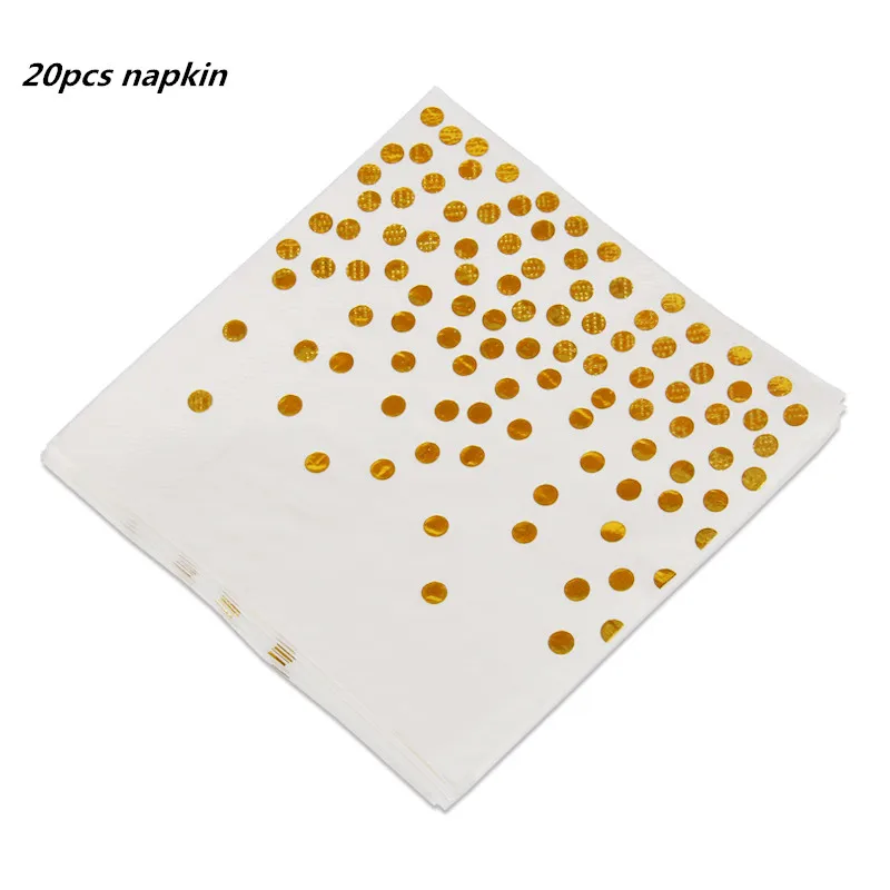 20PCS napkin 1 упак./лот на день рождения горячее тиснение золотом Бумага Полотенца салфетка для мальчика и девочки, Пол раскрыть вечерние ткани украшение для салфеток салфетки 33*33 см - Цвет: 20PCS napkin
