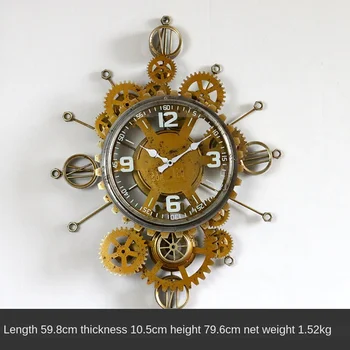 

Industrial wind creative gear wall clock wall decoration Iron retro wall clock wall hanging bicycle wall kids room decor pendant