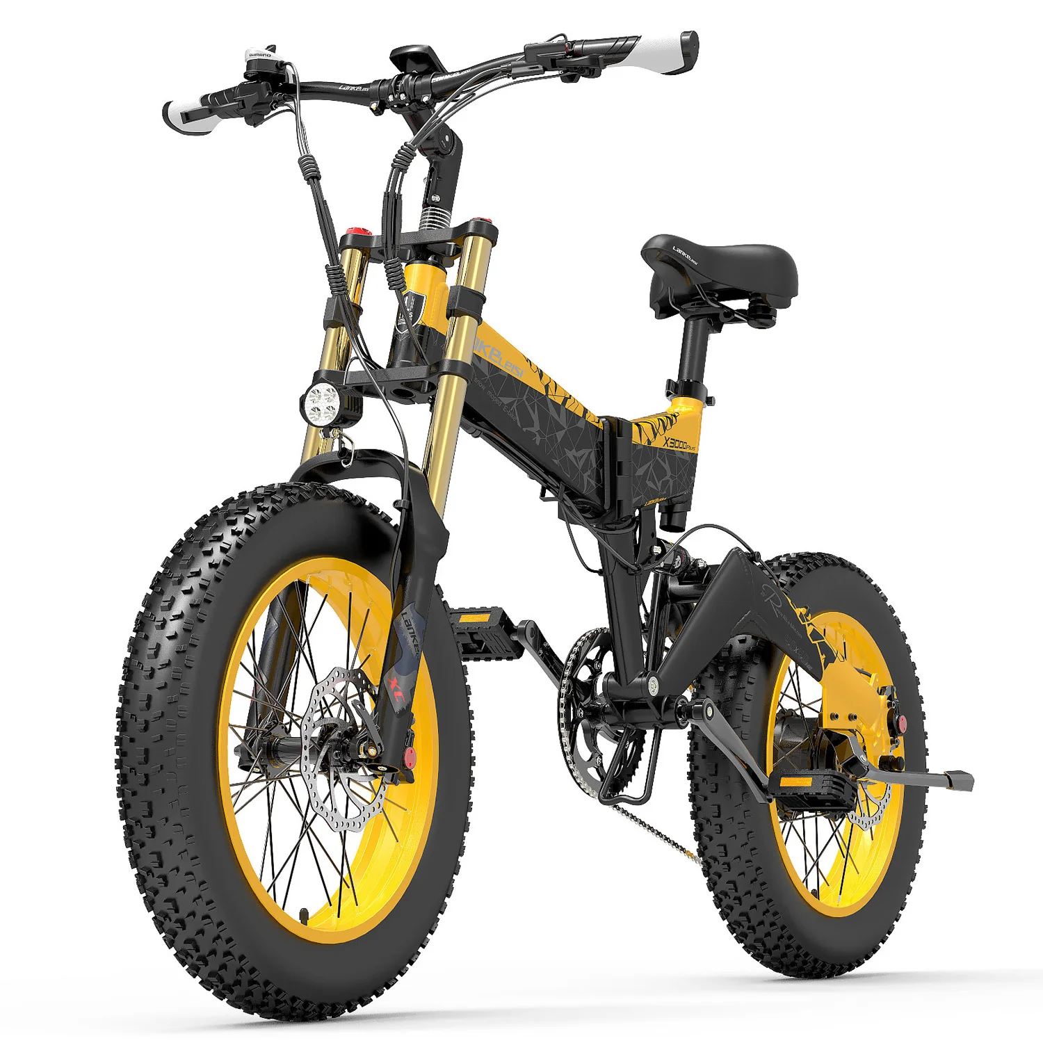 X3000Plus-Up 1000W 20 Inch Fat Bike Folding Electric Bicycle 48V Mountain Bike Snow Bike Full Suspension,Cool Bike