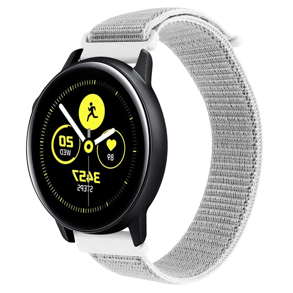 Gray Gear sport s2 s4 ремешок для samsung galaxy watch active 42 мм ремешок для часов 20 ММ Спортивный тканый нейлоновый холщовый ремешок для часов amazfit ремешок Bip - Цвет ремешка: Gray