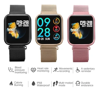 

P80 Smart Watch Women Waterproof Heart Rate Fitness Tracker Blood Pressure Monitor Smartwatch 1.3 inch VS B57 P68 S226