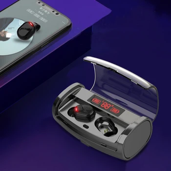 

M18 Tws Wireless Bluetooth 5.0 Earphone In-ear With Micr Handsfree Earpiece Stereo Noise Canceling With LED Charging Case