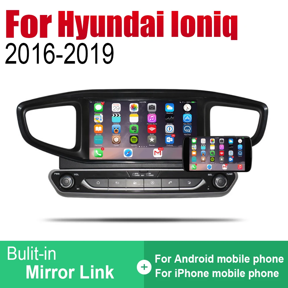 ZaiXi Android 2 Din Авто Радио для hyundai Ioniq Гибридный~ RHD автомобильный мультимедийный плеер gps навигационная система Радио стерео
