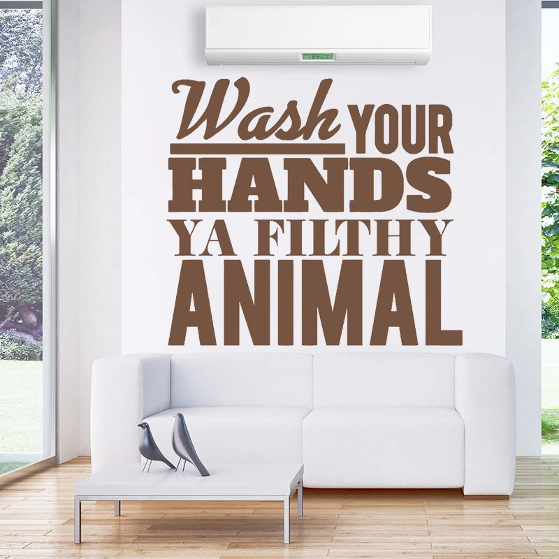 

Водонепроницаемые вдохновляющие наклейки на стену, Декор, Стирайте руки, фотообои, виниловые фотообои HQ1104