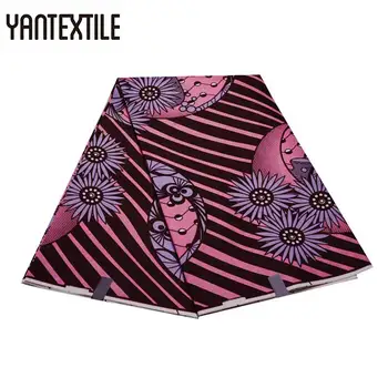 

YANTEXTILE New Fashion Ankara Wax Prints Fabric Tissu Africain Veritable Wax African Printed Fabric Batik Wax 6 Yards For Party