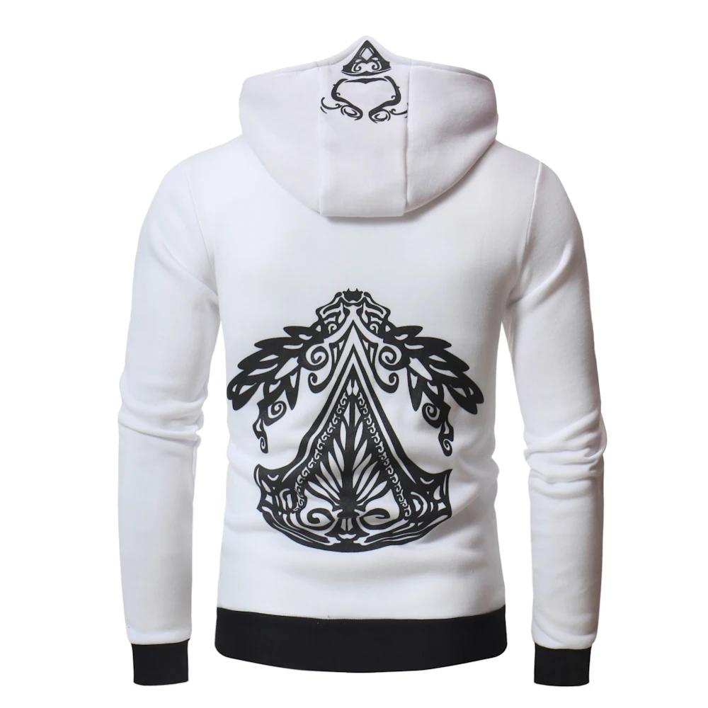  2019 Assassins Creed Mens Sweatshirts Patchwork Casual Hooded Sweatshirt Men Cardigan Stranger Thin