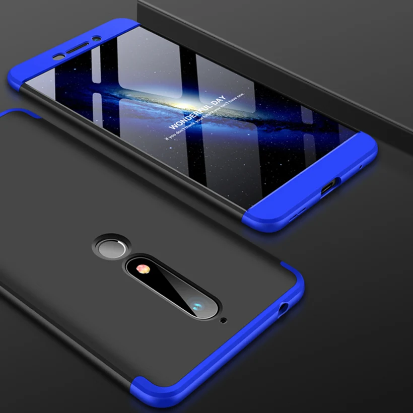 3 в 1 чехол для телефона Nokia 6 2018 Чехлы 7 plus чехлы на 360 градусов Защитная крышка 8 Plus X7