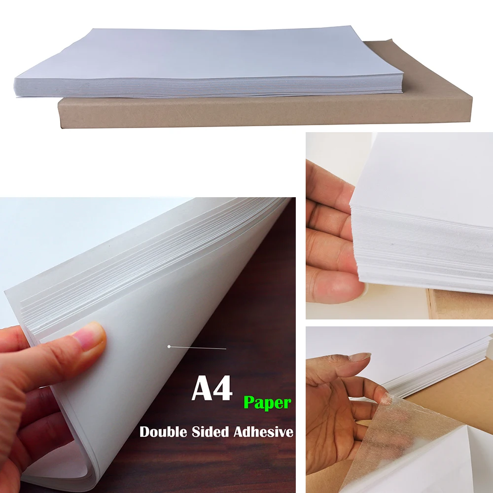A4 Sticker Paper Double Sided Adhesive Sheetsr For Craft Handmade Card