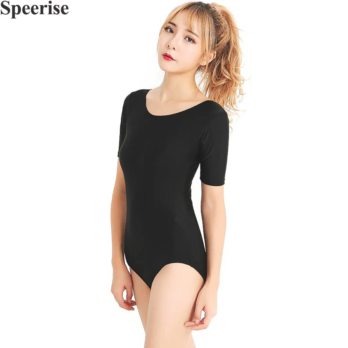 

Women Ballerinas Leotards Ballet Exercise Suit Dance Wear Dance Training Clothes Summer Short Sleeve Spandex Bodysuit Gymnastics