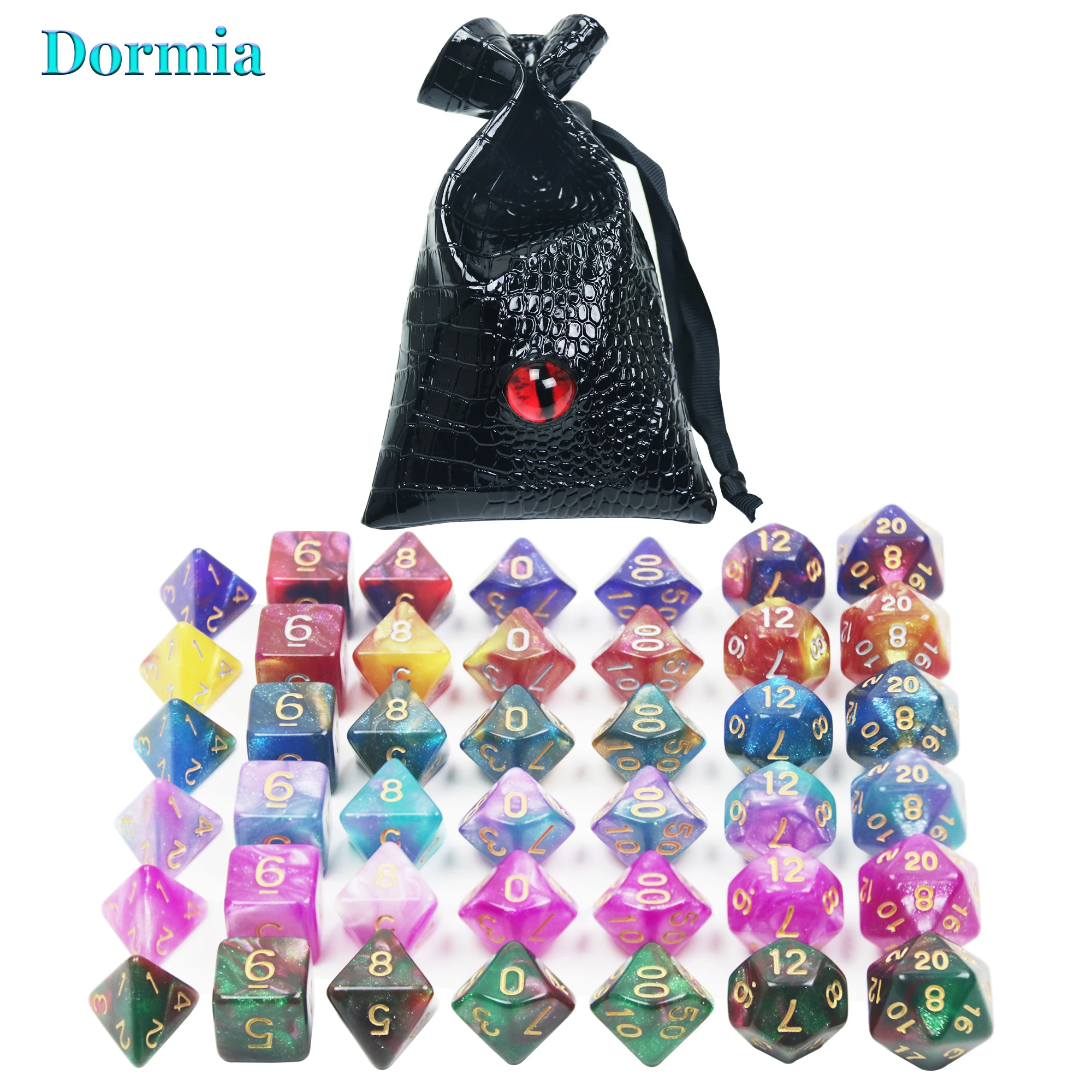 

High Quality 6set Universe Galaxy Nebula Dice for Role Playing DnD Board Game , with Dragon Eye Bag and Velvet Drawstring Bags