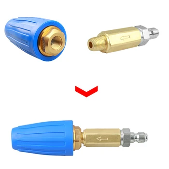 

Pressure Washer Brass Inline Water Filter For Turbo Nozzles 1/4 Quick Connector Stainless Steel + Brass