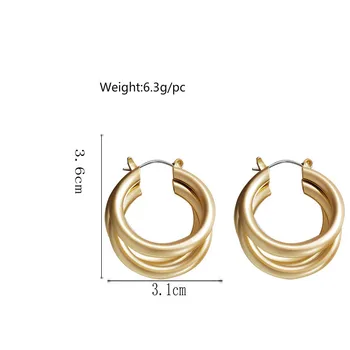 

V-345 Jewelry Hoop Earrings Matte Golden Plating Short Drop Earrings For Women Fashion Accessories Jewelry Gifts Hot Sale