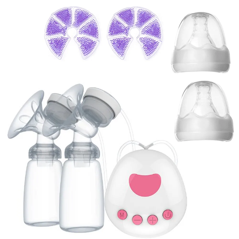 

Hot Sale Double Electric Breast Pump With Milk Bottle Infant USB BPA free Powerful Breast Pumps Baby Breast Feeding