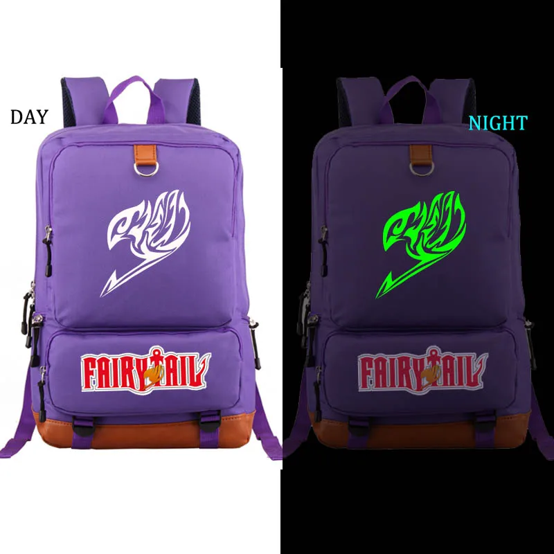 style1 purple Сказочный хвост школьная сумка светящийся в темноте рюкзак студенческий школьный рюкзак ноутбук рюкзак повседневный рюкзак - Цвет: style1 purple