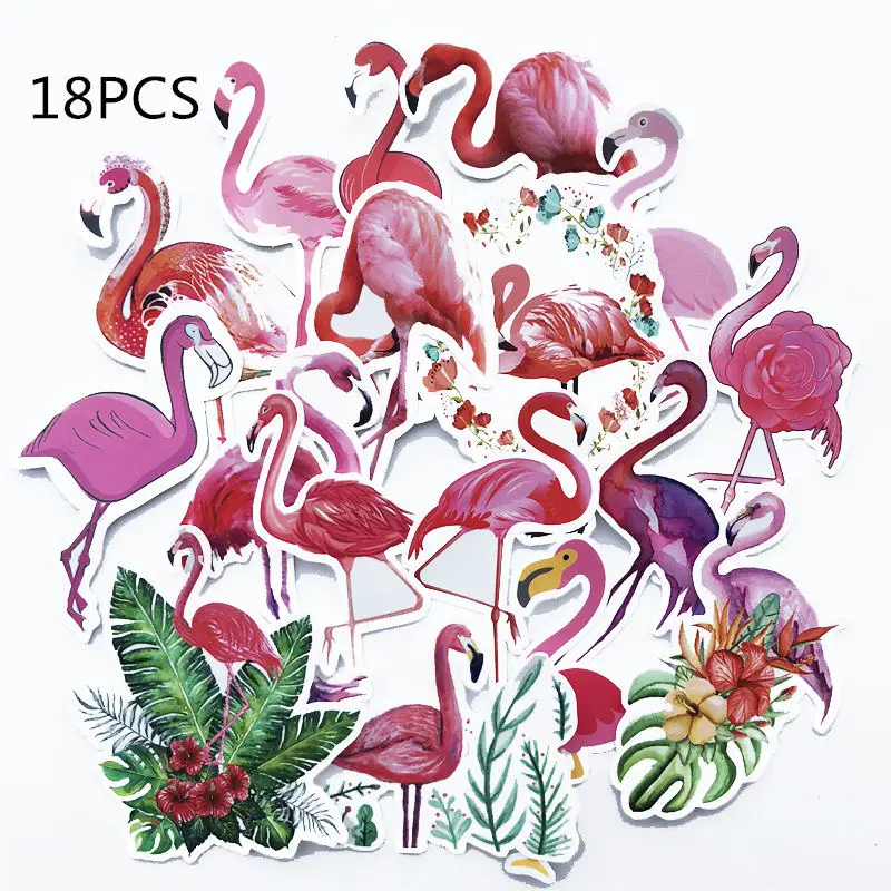 18Pcs Flamingo 50 шт. Летняя Пляжная наклейка s Скрапбукинг серфинг наклейка для ноутбука скейтборд на холодильник телефон наклейка «Путешествие» Дети DIY игрушка наклейка s - Цвет: 18Pcs Flamingo