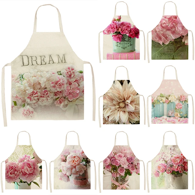 Flower print cooking accessories apron kitchen aprons for women