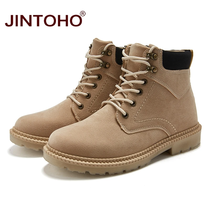 JINTOHO/недорогие мужские зимние ботинки; модные мужские Ботильоны; Брендовые мужские кожаные ботинки; Рабочая и безопасная обувь; Повседневная зимняя обувь