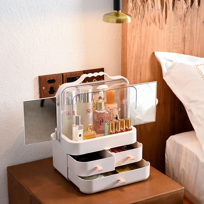 

Cosmetic storage box drawer portable transparent desktop skin care products storage dust-proof cosmetic case