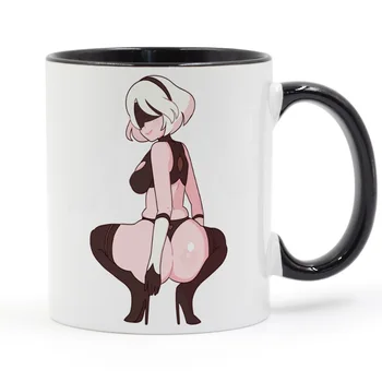 

2B Pinup Coffee Mug Ceramic Cup Color Handle Colour Inside Gifts 11oz